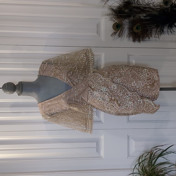 HELLO MOLLY EVENING SUN DRESS CHAMPAGNE Size 4/ Small NWT - Picture 11 of 11